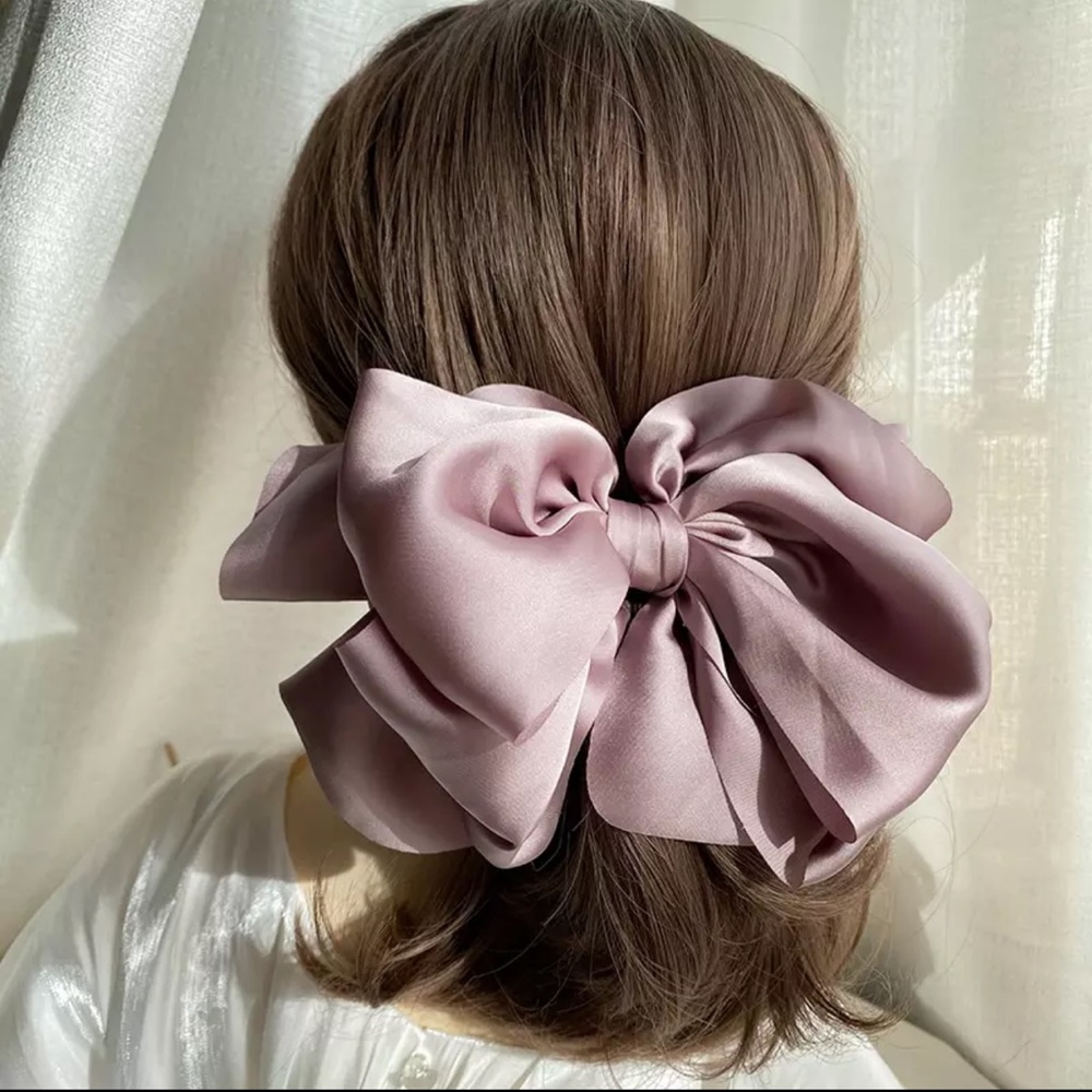 Satin Gentle Purple Elegant Two-Layer Hair Clip Bow